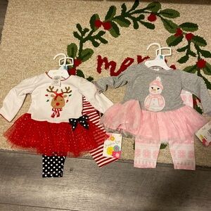 NWT 2 size 6 to 9 months, Jessica Ann  adorable Christmas outfits,